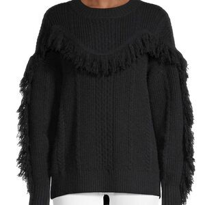 Avantlook fringed black sweater